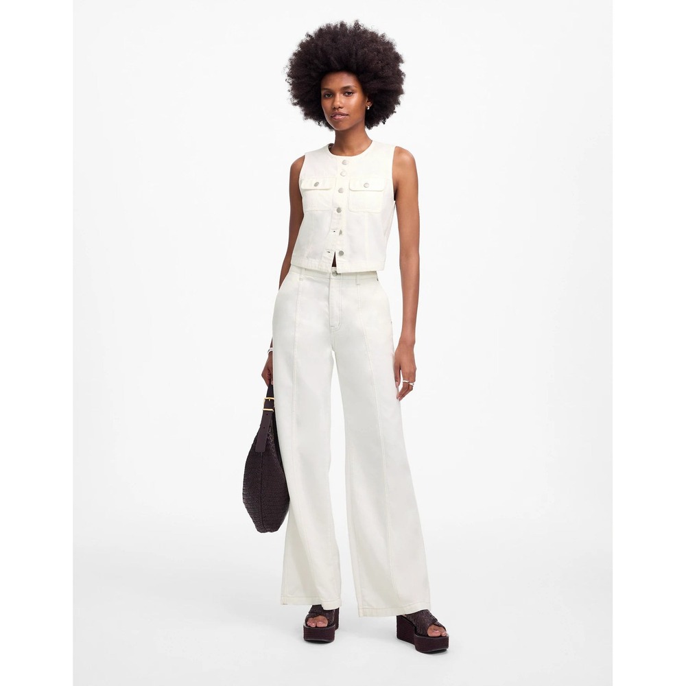 NWT Madewell Petite Wide Sweep Trouser Jeans‎ Airy Denim Tile White 27P NV702